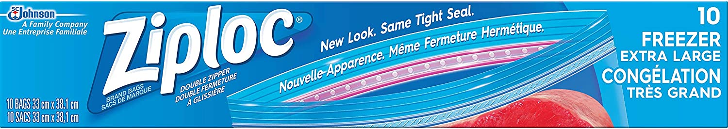 large zip seal freezer bags