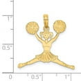 thumbnail image 4 of 14K Yellow Gold Charm Pendant Themed 21.6 mm 25.9 Cheerleader Jumping With Pom-Poms, 4 of 4