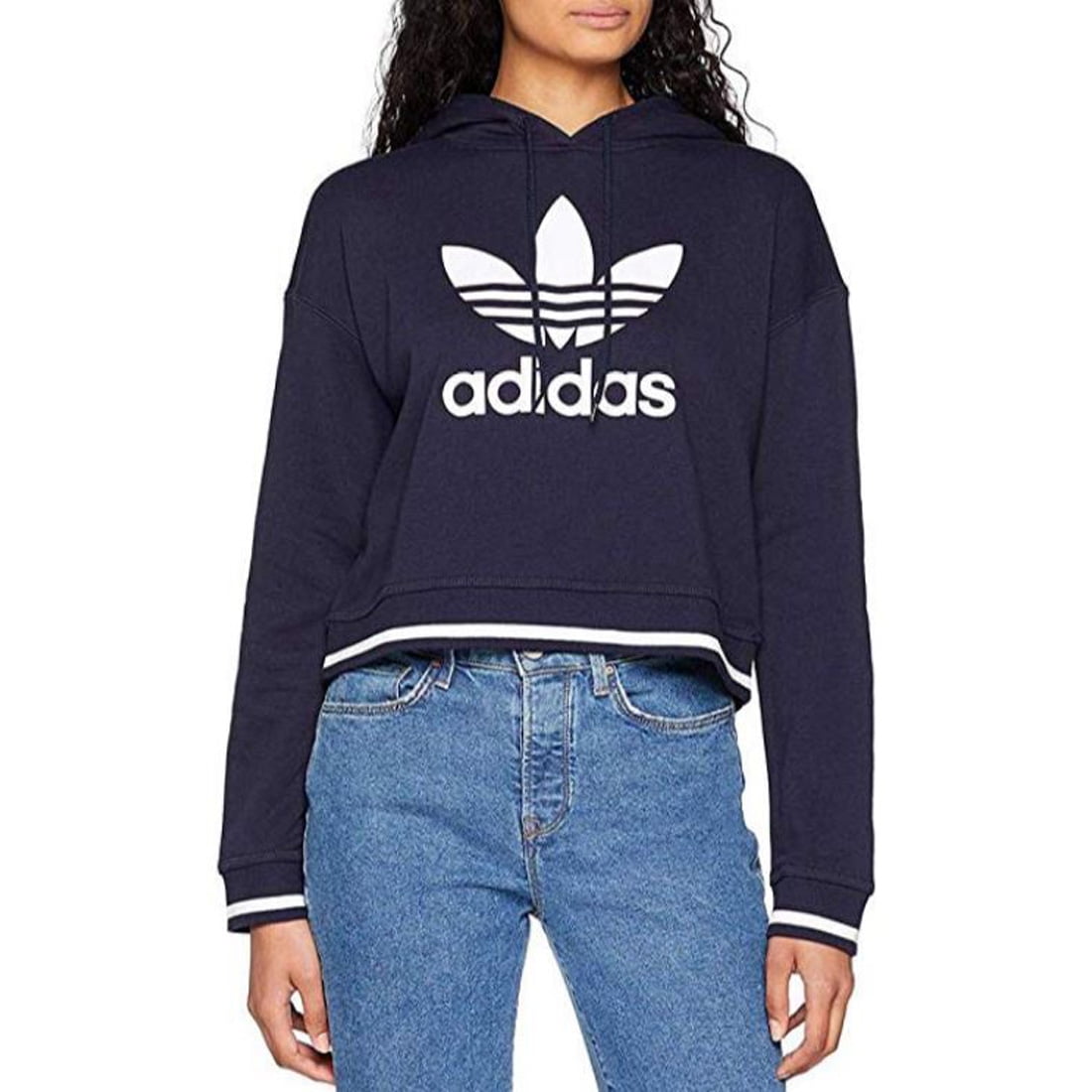Adidas Originals Icons Cropped Hoodie,Legend - Walmart.com
