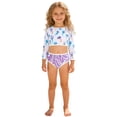thumbnail image 4 of Shadoumai Girls Two Piece Swimsuits For Kids UPF 50 Sun Rash Guard And Swim Shorts For Beach Pool Water Play, 4 of 4