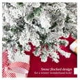 thumbnail image 5 of Flocked Pencil Christmas Tree, Pre-Lit Slim Artificial Holiday Decoration, 7.5Ft Lighted Skinny Snowy Appearance w/Base, 5 of 8