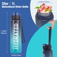 thumbnail image 5 of Water Bottle 32oz, Durable and Leakproof Water Bottles Motivational with Time Marker, Tritan, BPA Free, Wide Mouth with Easy Clean Brush for Gym, Travel, Home, School, Office (1 Bottle), 5 of 8