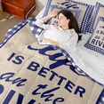 thumbnail image 4 of Homewish River House Twin Bedding Sets 7-Piece for Boys Girls,Retro Vintage Cabin Bedding Comforter Set Microfiber,Blue Plaid Grid Breathable Sheet Sets,Ultra Soft Home Decor,Reversible, 4 of 8
