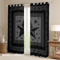 thumbnail image 2 of Homewish Boho Texas Stars Curtains Pack of 2 (42x84 Each) for Men, Grey Rustic Cabin Curtains Blackout, Hippie Stripes Abstract Bedroom Curtains, Black Out Curtains Bedroom Decor, 2 of 6