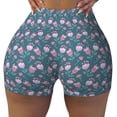thumbnail image 2 of Fuzoiu Tulips Flowers Print Women's Workout Shorts,Workout Biker Shorts Women,Exercise Fitness Shorts,Scrunch Short, Athletic Shorts for Gym Yoga Running Sport Active-X-Large, 2 of 8
