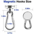 thumbnail image 2 of 12 Pack Strong Magnetic Hooks, 60LBS Heavy Duty Magnet Hooks Strong Neodymium Magnets with Carabiner Hook, 2 of 7
