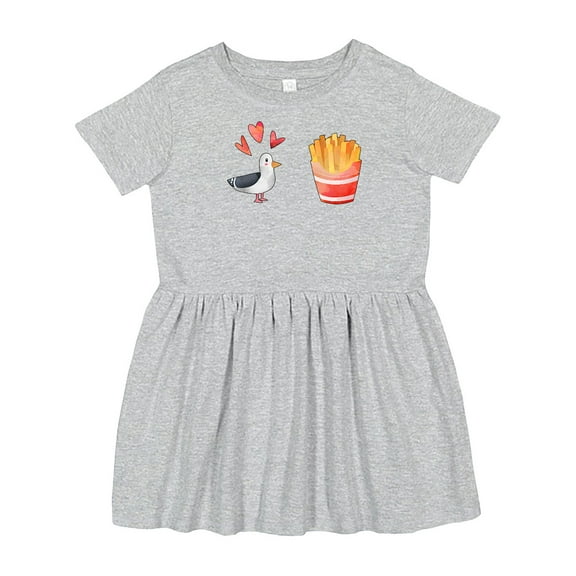 Inktastic Seagull and French Fries Girls Toddler Dress