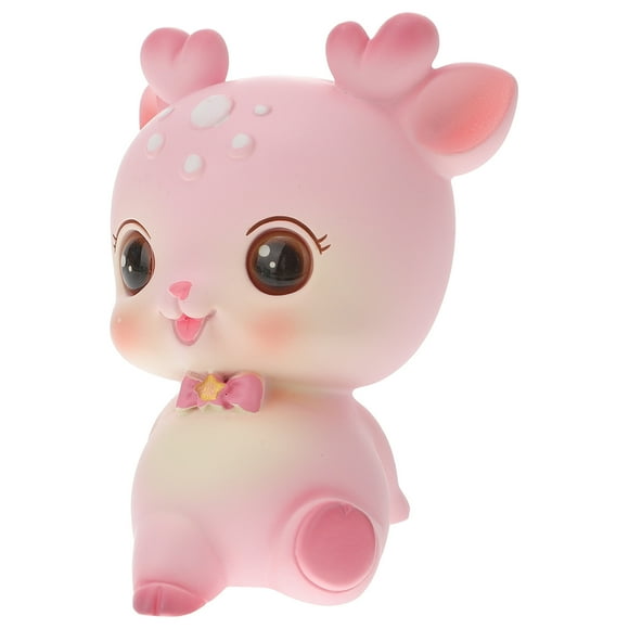 SHOWERORO Miniature Fawn Figurines Deer Figurines Resin Pink Adorable Design 1Pack
