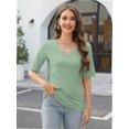 thumbnail image 6 of Fashion Solid Color Women Summer Casual Top Office Blouse, 6 of 6
