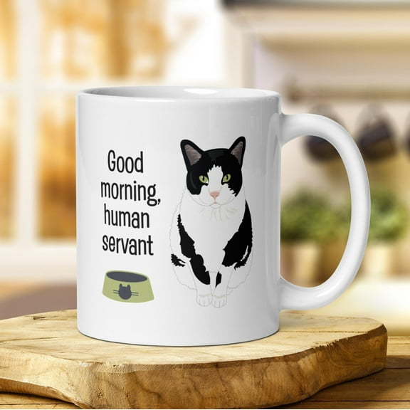 Cat Mug Gift from the Cat Black and White Cat Gift Funny Cat Coffee