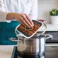 thumbnail image 4 of Aztec Southwest Pot Holders for Kitchen Heatproof Potholder, 4 Pack Vintage Geometric Farmhouse Art Hot Pads Multipurpose Oven Pads Cloth Potholders Trivet for Cooking and Baking, 4 of 8