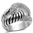 thumbnail image 1 of Women Rhodium Brass Ring with AAA Grade CZ in Clear - Size 5, 1 of 1