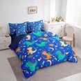 thumbnail image 3 of Homewish Kawaii Dinosaur 7-Piece Bedding Comforter Set For Children Boys,Galaxy Planet Rocket King Bedding Sets,Cartoon Animal Ultra Soft Bed Sheets,Ultra Soft Home Decor,Reversible, 3 of 8