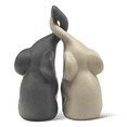 thumbnail image 5 of Loving Pair of Elephants in Beige & Grey - Modern Ceramic Sculpture - Figurine As A Set - Decoration Figure - Ornament, 5 of 6