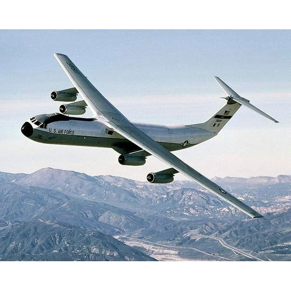 C-141 Starlifter in Flight U.S. Air Force - 12x18 Inch Laminated Aviation Poster - Stunning Detail and Bold Colors