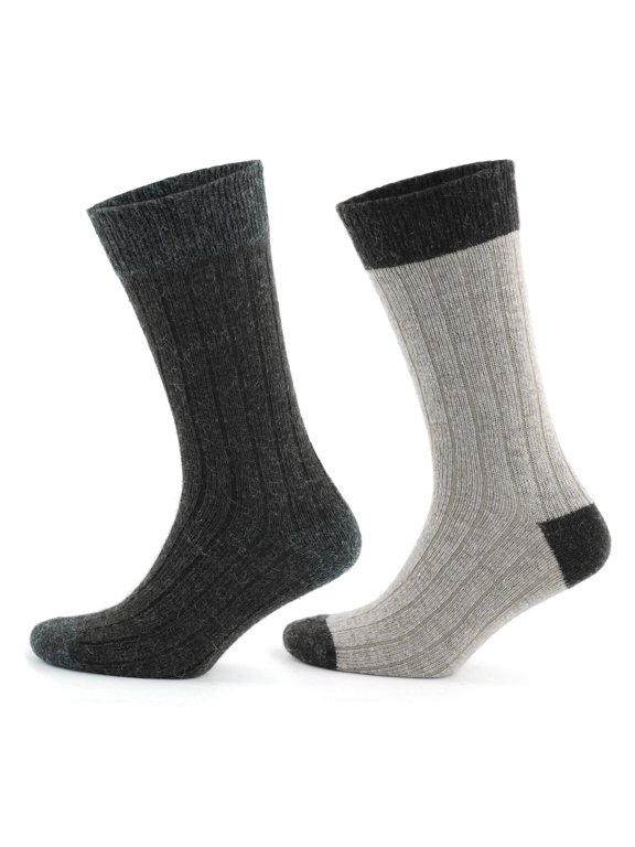 Alpaca Wool Socks For Men and Women | Cozy Warm Crew Socks | 2 Pairs | Model: 3096