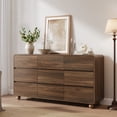 thumbnail image 5 of Aufeile 9 Drawer Dresser for Bedroom, 58.93" Modern Wood Dresser with Curved Design, Chest of Drawers, Walnut, 5 of 12