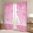 thumbnail image 2 of Castle Fairy Pink Glitter Letter A Blackout Curtains Set of 2 (52x84 Each) for Girls,Cartoon Bow Window Curtains, 2 of 6