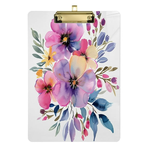 Flower Bouquet Acrylic Clipboards A4 Standard Letter Size Clipboard 12.5" X 9" Clip Board for Students Teacher Office