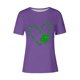 thumbnail image 4 of Mujeres Manga Corta de Verano Tops Impreso Sudadera Casual, Cuello Redondo Blusa Ligera para la Primavera Y el Verano, 4 of 4