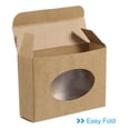 thumbnail image 4 of Uxcell 4"x3"x1" Paper Soap Box with Window Homemade Soap Boxes Oval Presents Packaging Boxes, Brown 30 Pack, 4 of 6