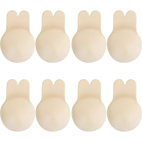4 Pairs Nipple Covers for Women Sticky Bra Reusable Adhesive Invisible Bra Nipple Pasties(S)