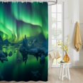 thumbnail image 4 of Fabric Shower Curtain, Lake Aurora Borealis Icelandic Pattern Bathroom Curtain with 12 Hooks Waterproof No Bad Odor Machine Washable Bath Curtains for Bathroom, Spa Room, Background Cloth, 66"x72", 4 of 6