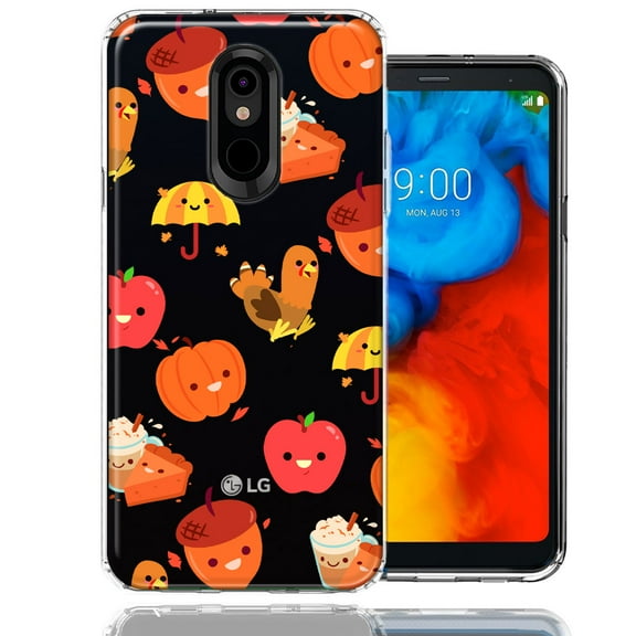 MUNDAZE For LG Stylo 4 Thanksgiving Autumn Fall Design Double Layer Phone Case Cover