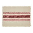 thumbnail image 2 of Ashton & Willow Antique Creme Red White Seasonal Decor Vintage Burlap Stripe Cotton Stenciled Cotton Burlap Striped Rectangle Placemat Set of 6, 2 of 6