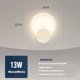 thumbnail image 5 of Aplique LED de pared para interior de 13 W, redondo, blanco cálido 3000 K, diseño moderno para dormitorio, salón, escalera, pasillo, CA 220 V [Clase energética A+], 5 of 5