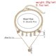 thumbnail image 3 of Butterfly Layered Necklaces Gold Rhinestone Pendant Necklace Short Letter Neck Chain Adjustable Choker Neck Jewelry for Women and Girls - -, 3 of 4