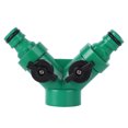 thumbnail image 1 of Two Way Pipe Divider Hose Splitter Garden Water Tap Adapter With Valve, 1 of 8