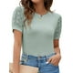 thumbnail image 2 of Txlixc Camiseta de Mujer, Cuello Redondo Manga Corta Patchwork Verano Slim Fit Tops para Casual Diario Txlixc Estilo de ocio, 2 of 7