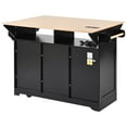 thumbnail image 4 of YIYADO 55.7" Rolling Kitchen Island with Drop Leaves, Power Outlets and Storage, 4 of 7