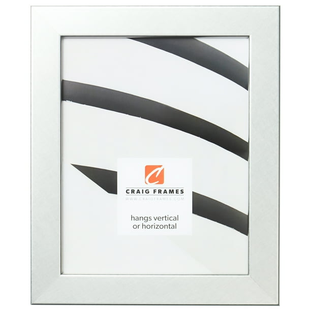 Craig Frames Bauhaus 125, Modern Brushed Silver Picture Frame, 10 x 12