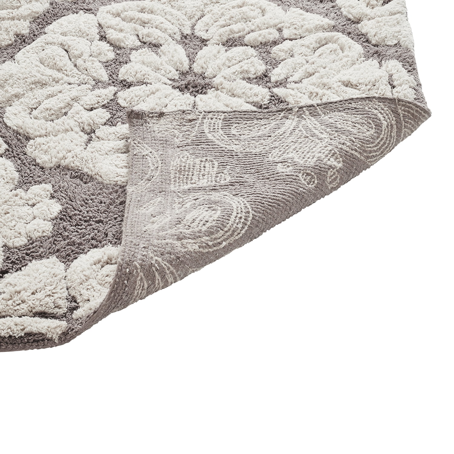Better Trends U-Shape Toilet Rug 100% Cotton, Non-Slip Rug, Water Absorbent, Machine Washable, (20" x 20") Contour Bath Rug Beige - Madallion Collection