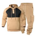 thumbnail image 3 of Aihuaihua Mens Classic 2 Piece Set Sweatsuits Long Sleeve Hoodie Jogging Suits For Men Button Sweatshirts Tracksuits Khaki XXXL, 3 of 9