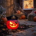 thumbnail image 6 of Lighted Pumpkin Lantern, Vintage Classic Ceramic Pumpkin Statue Light Up Table Decor, Pumpkin Halloween Farmhouse Autumn Decor for Home Office Haunt House Party Halloween Decorations (C), 6 of 7