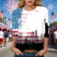 thumbnail image 2 of GEWSEY 4Th of July Shirts Women 3/4 Sleeve Crewneck Cute Shirts Casual Print T Shirt (Grey, M), 2 of 8