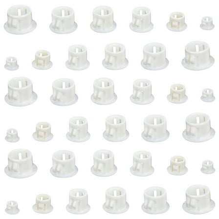 HAKIDZEL Round Plastic Hole Plugs 120Pcs for Kitchen and Home Use Screw Hole Cover White