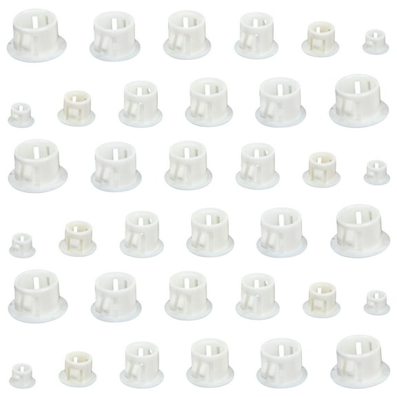 HAKIDZEL Round Plastic Hole Plugs 120Pcs for Kitchen and Home Use Screw Hole Cover White