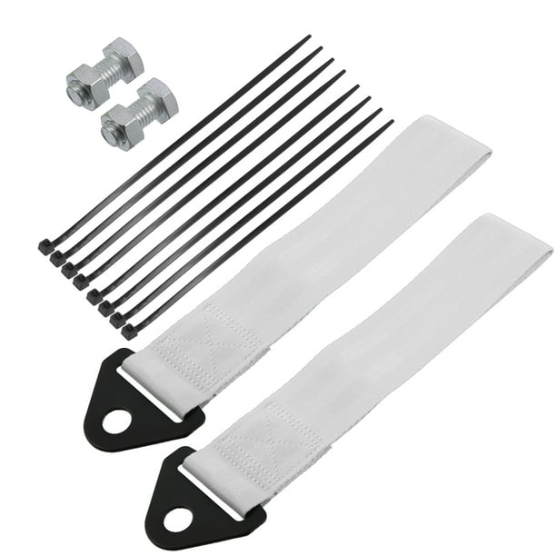 Front Bumper Car Tow Strap Trim Trailer Belt with Rope Trailer Hook