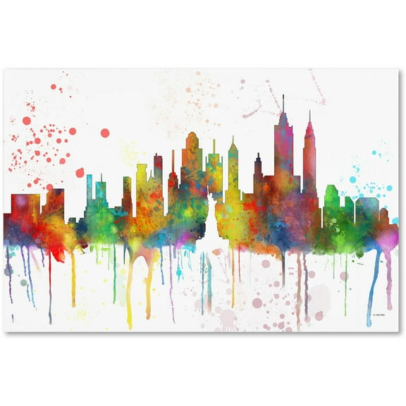 Trademark Fine Art "New York New York Skyline Mclr-1" Canvas Art by Marlene Watson