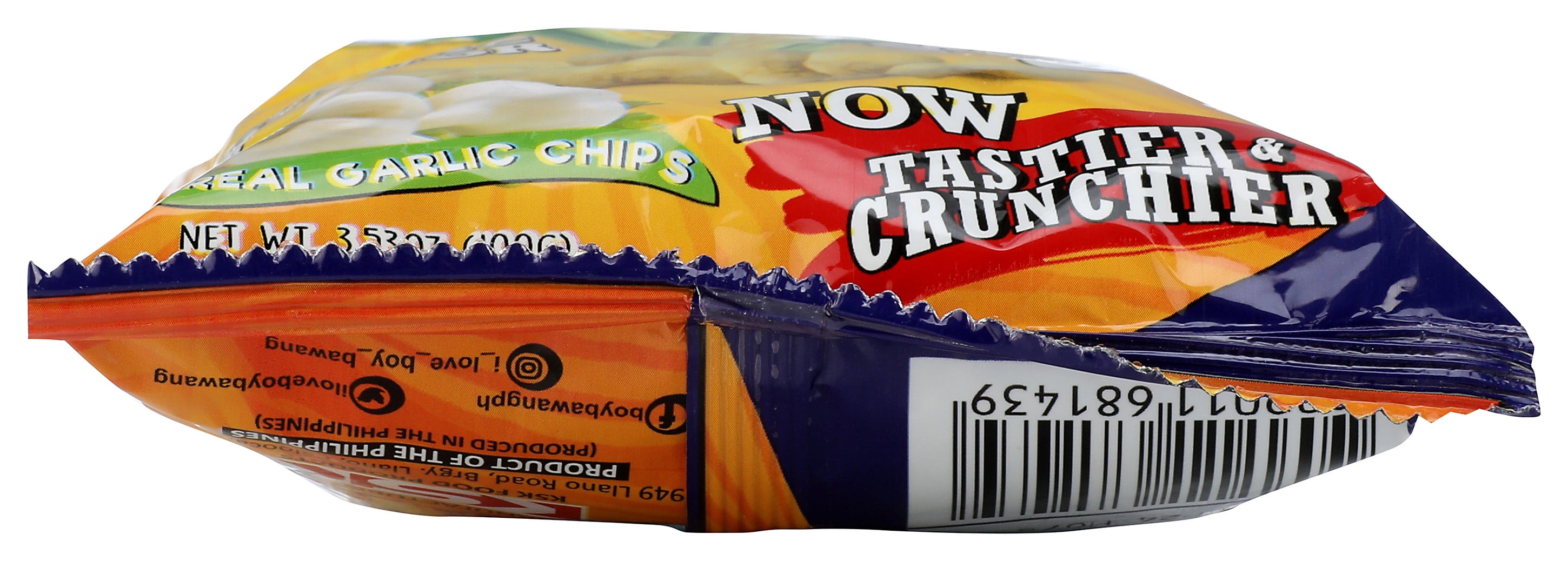 (2 pack) Boy Bawang Garlic Flavor Chichacorn Snack Chips, 3.53 oz, 1 Count Bag
