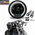 thumbnail image 1 of Universal 7.5 Inch Led Retro Bucket Motorcycle Modified Headlight Hi/lo Beam Drl And Matte Black Headlight Housing With Bracket, 1 of 4