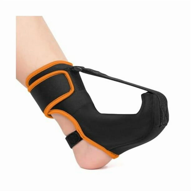 wonima11 Plantar Fasciitis Night Splint Sock: Upgraded Plantar Fasciitis Brace with Support Plate for Women Men for Achilles Tendonitis Foot Drop Heel Spur Pain Relief Black-Orange Large