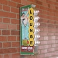thumbnail image 6 of Light Up Happy Hour Vintage Cocktail Lounge Metal Sign Tin Pinup LED Home Bar Wall Art Man Cave Decor, 6 of 6