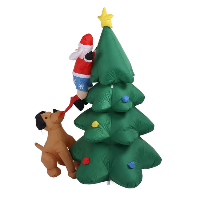 Árbol de NaviDad inflable, decoraciones inflexas navidas de 5,9 pastas, decoraciones navideñas para interiomes y exteriores, infles para jardín y patio con cuerda de