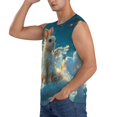 thumbnail image 3 of Bingfone Cute Angel Winged Rabbit Pattern Men's Tank Tops Workout Sleeveless Tee Shirts Running Beach Tanks for Men-XX-Large, 3 of 7
