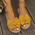 thumbnail image 6 of Yellow Flat Slippers For Womens Bow Decor Non-Slip Lightweight Comfortable Indoor Home Shoes Soft Cozy Casual Footwear For Daily Household Wear Size 39, 6 of 9